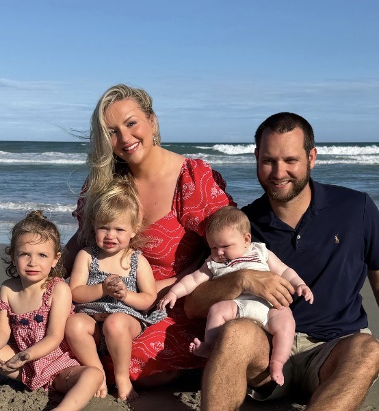 Brandon with Rainne and their three kids in Lexington, NC.